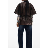 Desigual Brown Polyethylene Women Poncho